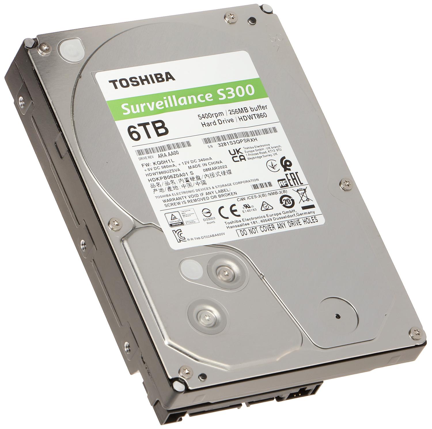 Toshiba 3,5" S300 6TB 256MB 5400RPM HDWT860UZSVA