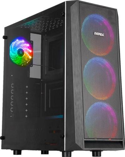 Everest Kastra Real 500w Siyah 4x Rainbow Fanlı Oyuncu Kasası