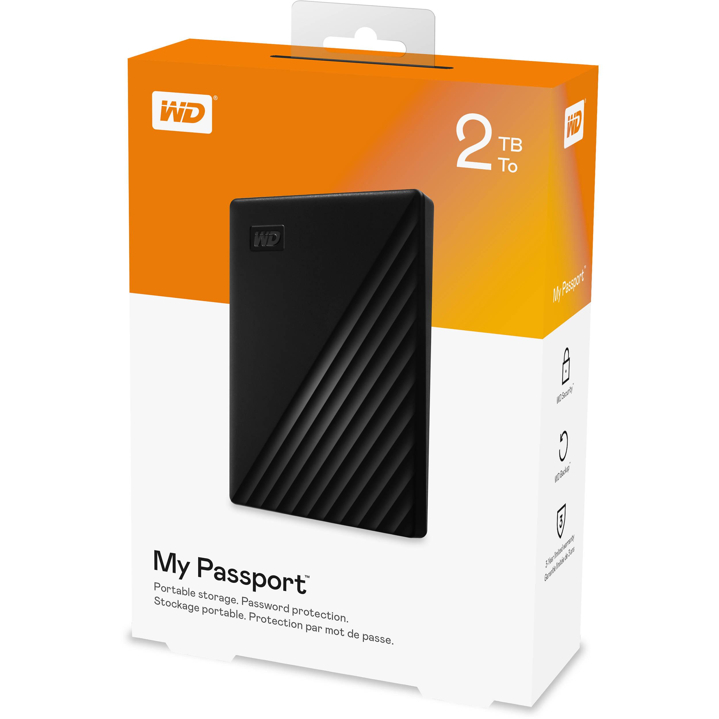 Western Digital My Passport WDBYVG0020BBK 2 TB Siyah 2.5'' USB 3.2 Taşınabilir Harddisk