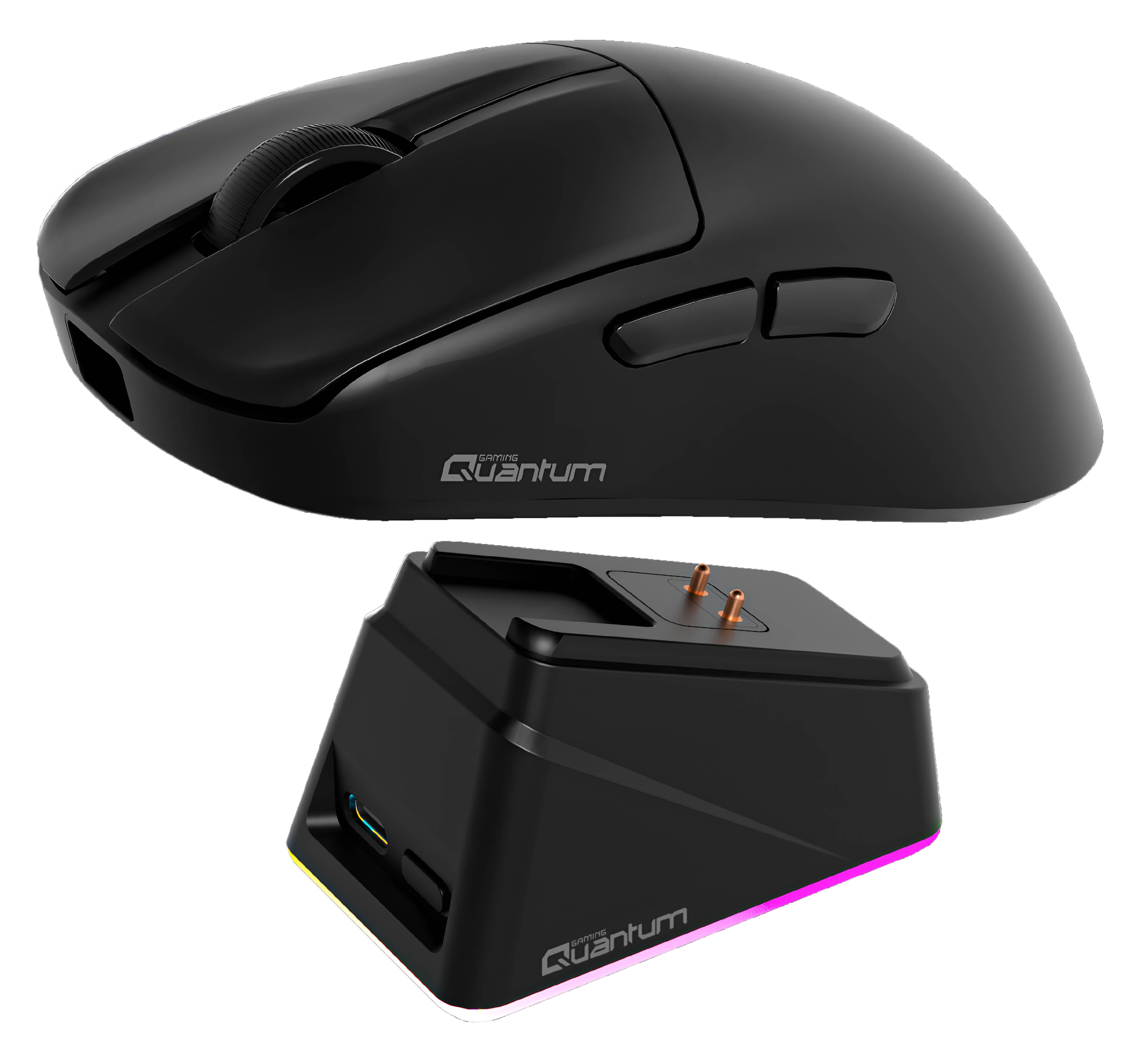 Quantum Gaming Fluxmouse G13 Pro 3Mod Siyah (USB-C/2.4G/BT) 400mAh RGB Şarj İstasyon 1K Polling Rate PAW3311 Sensör Gami