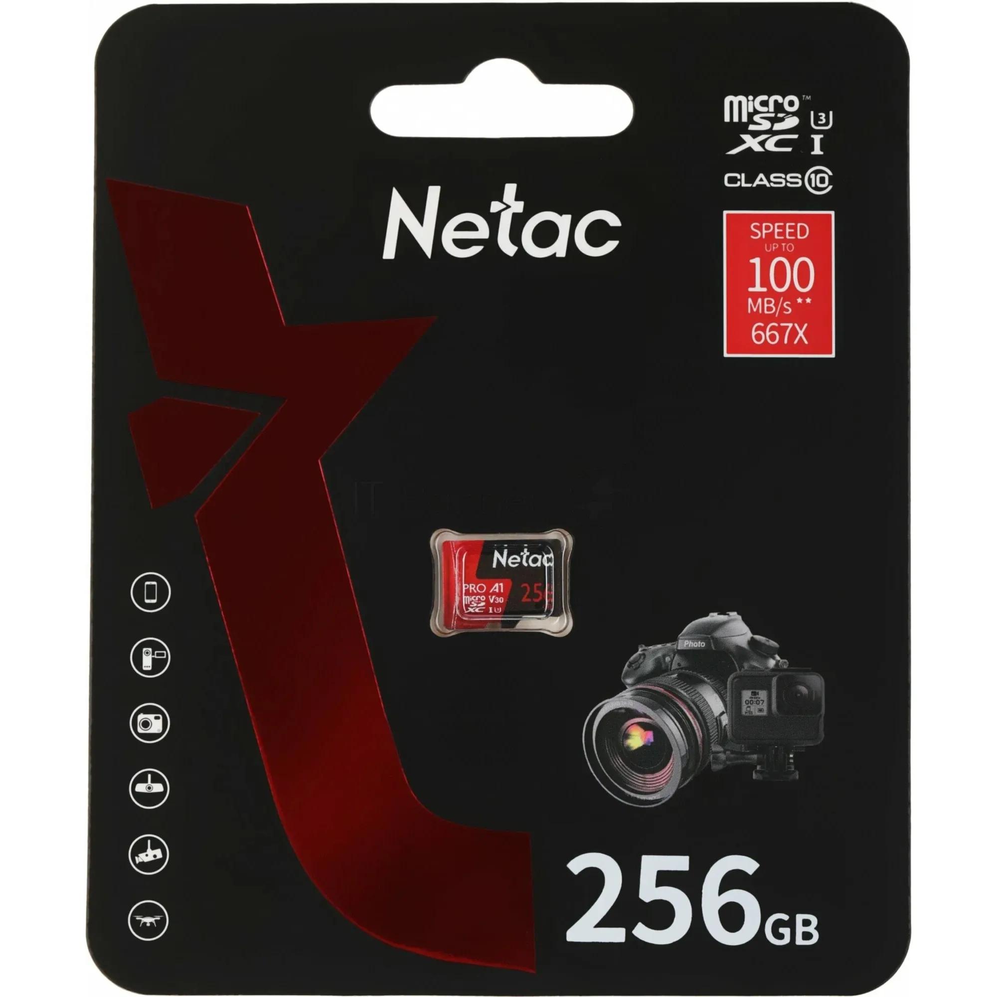 Netac 256 GB V30/A1/C10 NT02P500PRO-256G-R MicroSDXC Hafıza Kart