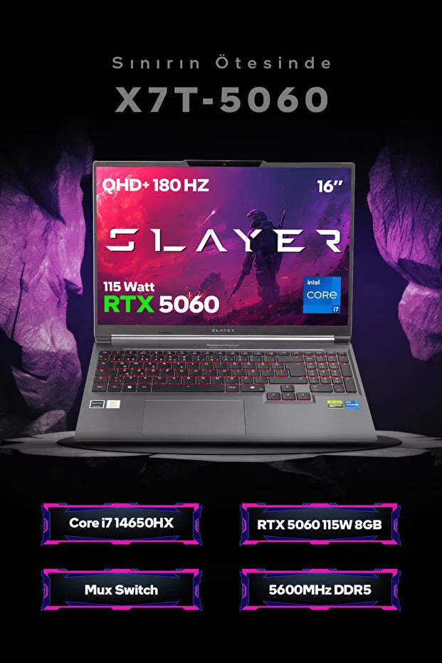 GG Slayer X7T-5060 C2 i7-14650HX RTX5060 32GB 1TB 16" QHD+ 180HZ DOS