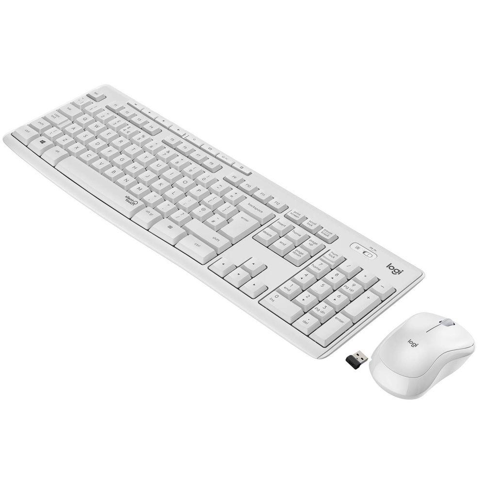 Logitech MK295 Kablosuz Klavye Mouse Set Beyaz 920-010089 Sessiz, Beyaz