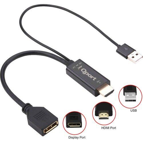 Qport Q-DPX Hdmı(M) To Display Port(F) Çevirici Dönüştürücü Kablo