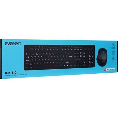 Everest KM-510 Kablosuz Q Multimedia Klavye+ Mouse Siyah
