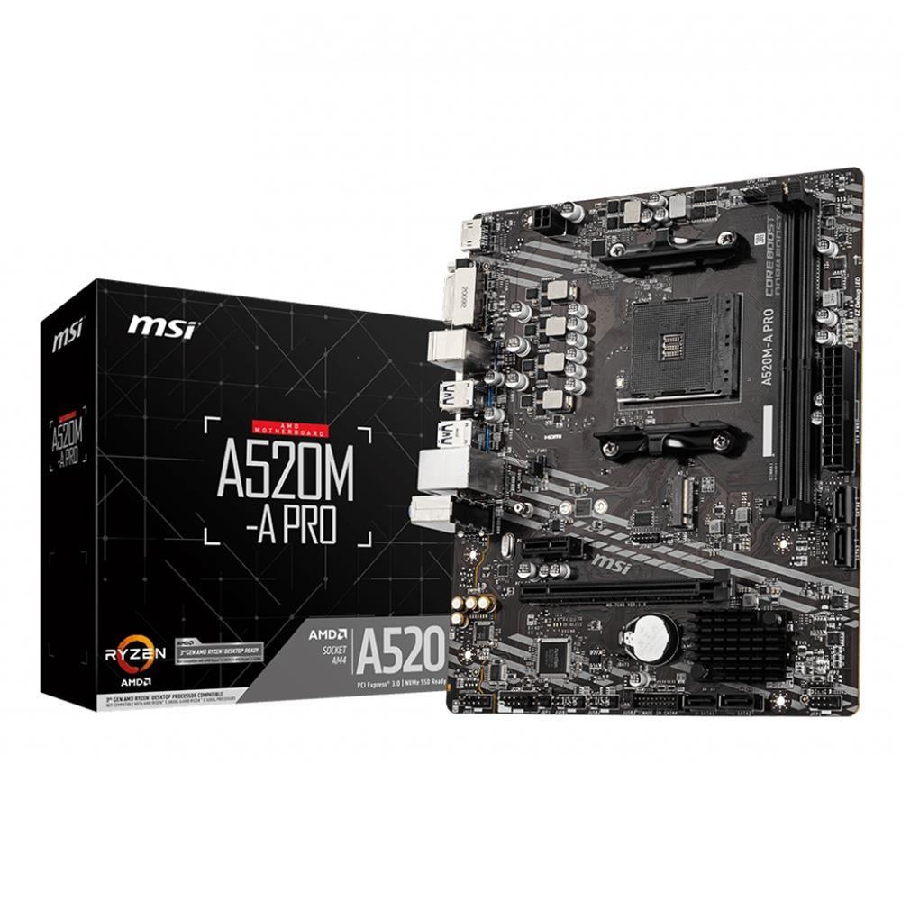 MSI A520M-A PRO DDR4 4600/1866Mhz M.2 M.ATX AM4