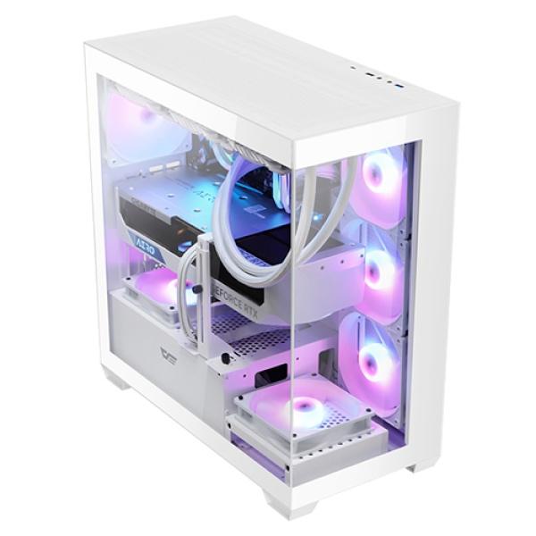 AIGO DS900 Beyaz 850W 80+ Bronze ARGB Mid Tower Kasa