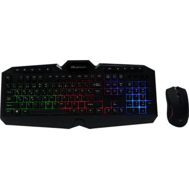 Quantum Gaming QG-Q6548QU Renkli Arkadan Aydınlatmalı+8000Dpi Mouse Su geçirmez-Multimedya fonksiyonlu Kablolu Klavye Mouse Set