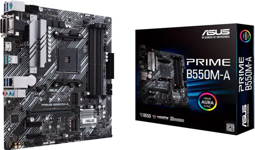 Asus PRIME B550M-A DDR4 S+V+GL AM4  4400 Mhz (OC)HDMI DVI VGA ÇIFT M2 USB3.2 AX