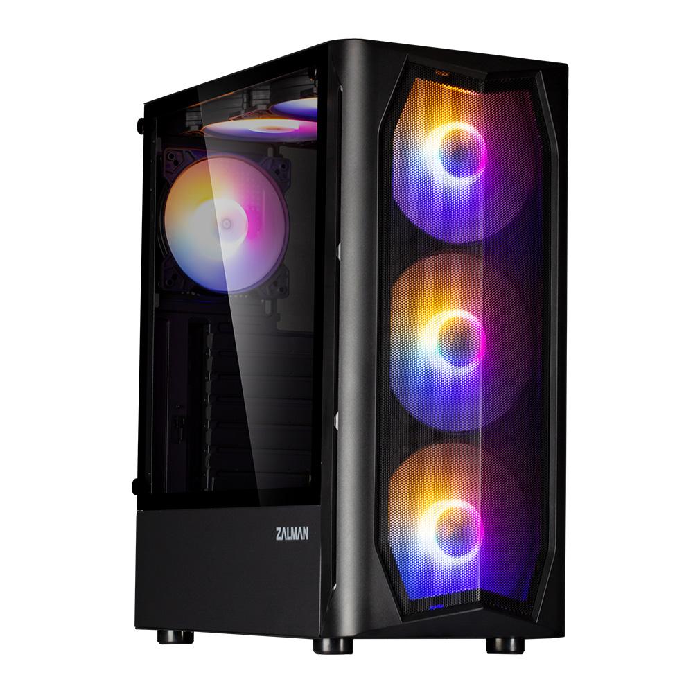 Zalman K1 USB 3.0 Midi-Tower Temperli Cam RGB LED Fan Siyah Gaming Kasa