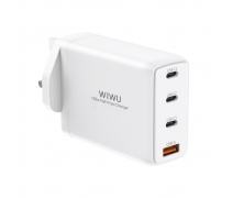 WIWU TR257-AUK 120W 4 İN 1 MİNİ GAN QUİCK CHARGER, UK PLUG(WHİTE)
