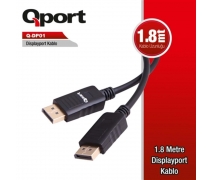 QPORT Q-DP01 1.8m DİSPLAY PORT KABLO