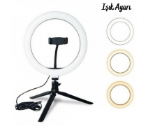 8inç 20cm Youtube Instagram Tiktok Selfie Stüdyo Video Fotoğraf Ring Light Tripod Led Halka Işık