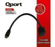 Qport Q-HF2X 2 Port Hdmi Çoklayıcı Adaptör