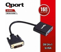 Qport Q-VDV2 Dvi 24+1 to VGA Aktif Dönüştürücü