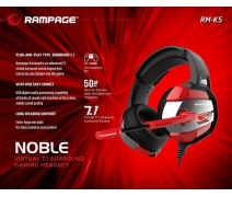 Rampage RM-K5 NOBLE Black/Red 7.1 Gaming Kulaklık