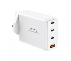 WIWU TR257-AUK 120W 4 İN 1 MİNİ GAN QUİCK CHARGER, UK PLUG(WHİTE)