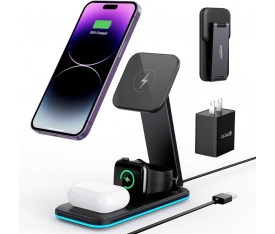 JOYROOM 3 in 1 Magnetic Charging Station for phone for watch for earphone