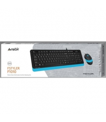 A4 Tech F1010 MM Klavye Mouse Set Mavi USB