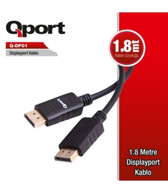 QPORT Q-DP01 1.8m DİSPLAY PORT KABLO