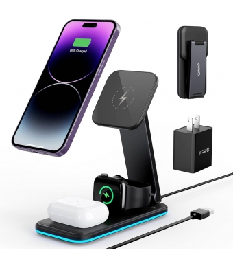 JOYROOM 3 in 1 Magnetic Charging Station for phone for watch for earphone