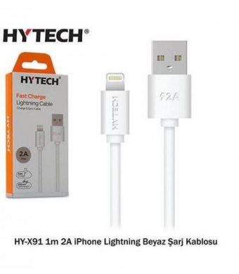 Hytech HY-X102 1m 2.4A Type-C Beyaz Şarj Kablosu