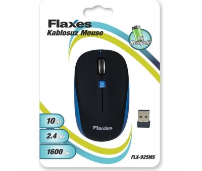 Flaxes FLX-925MS Optik Kablosuz Mouse Mavi-Siyah