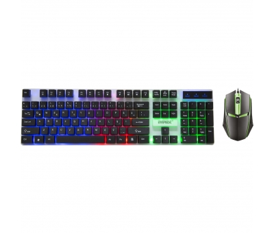 EVEREST KM-191 ENTRY SİYAH USB GÖKKUŞAĞI AYDINLATMALI Q GAMİNG OYUNCU KLAVYE MOUSE SET