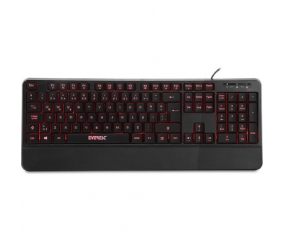 EVEREST KB-R61 BRIGHT SİYAH USB 3 RENK AYDINLATMALI Q SABİT BİLEK DESTEKLİ MULTİMEDİA KABLOLU KLAVYE