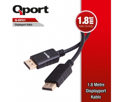 QPORT Q-DP01 1.8m DİSPLAY PORT KABLO