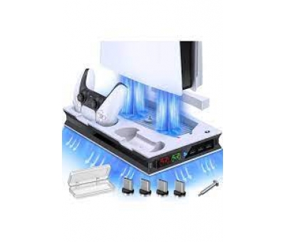 PS5 MULTİ FONKSİYONEL FANLI ŞARJ STANDI LED GÖSTERGELİ DİJİTAL VE CD'Lİ SÜRÜM UYUMLU