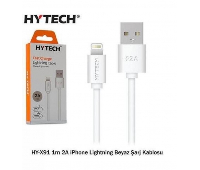 Hytech HY-X102 1m 2.4A Type-C Beyaz Şarj Kablosu