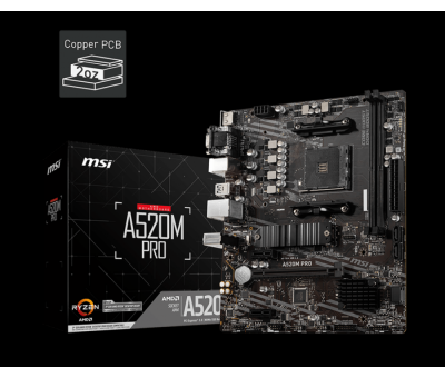 MSI A520M PRO DDR4 4600/1866Mhz M.2 M.ATX AM4