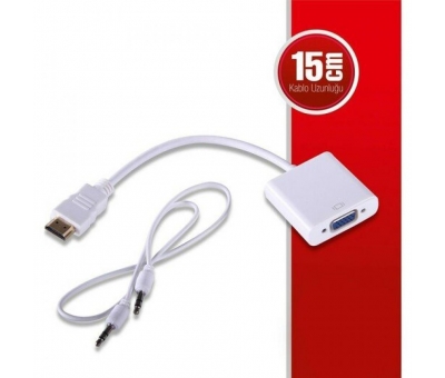 Qport Q-HD-VGJ Hdmi To Vga Çevirici + Ses Girişli