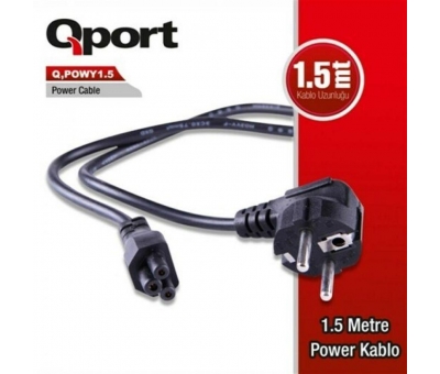 Qport Q-POWY1.5 Yonca Ntb Power Kablosu 1.5 Metre